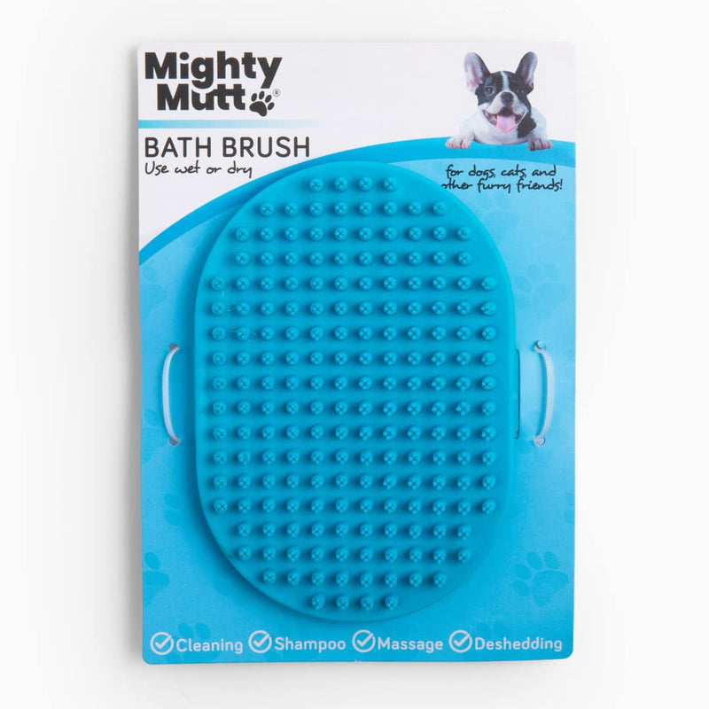 Mighty Mutt Pet Grooming Brush | Rubber Soft Bristles for Deep Cleaning | Massage Brush for Dogs and Cats | 1 pc - PawsPlanet Australia