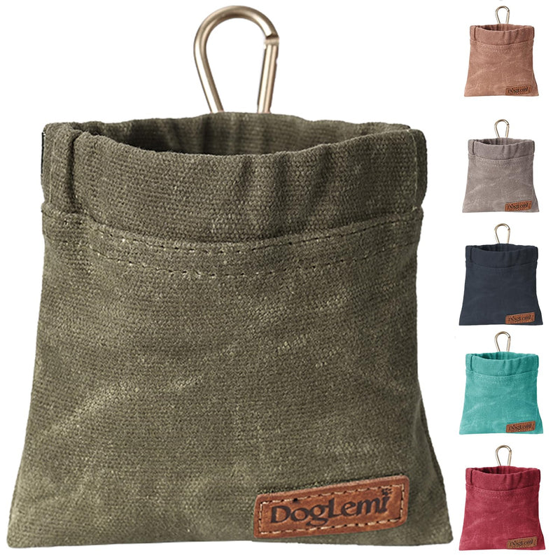 Dog Treat Pouch,Portable Puppy Dog Training Treat Bag,Hand Free Dog Walking Bag,Auto Closing Pet Feed Snack Reward Pocket,Dog Food Dispenser for Pet Puppy Travel or Outdoor Use Green - PawsPlanet Australia