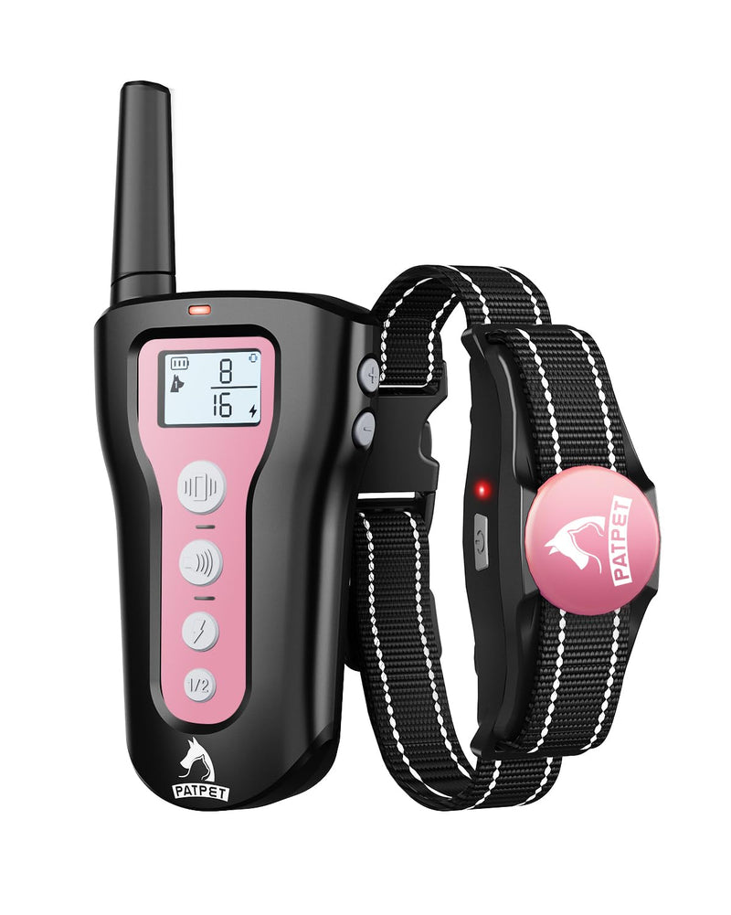 PATPET Dog Training Collar with Remote (Pink) Pink - PawsPlanet Australia