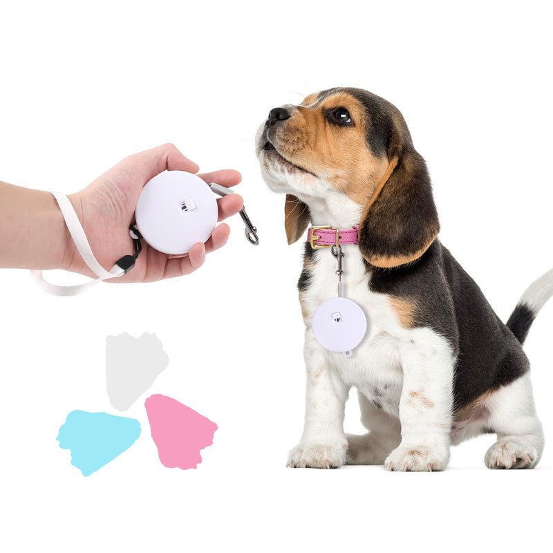Retractable Dog Leash for Small and Medium Dogs up to 22lbs with 9.8ft Strong Nylon Tape, Hands Free, Portable and Lightweight Leash with Wrist Strap, One-Hand Brake, Tangle Free (White) White - PawsPlanet Australia