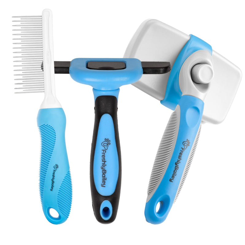 Deshedding Tool For Short Hair - Self Cleaning Slicker Brush - Pet Comb For Cats and Dogs - PawsPlanet Australia