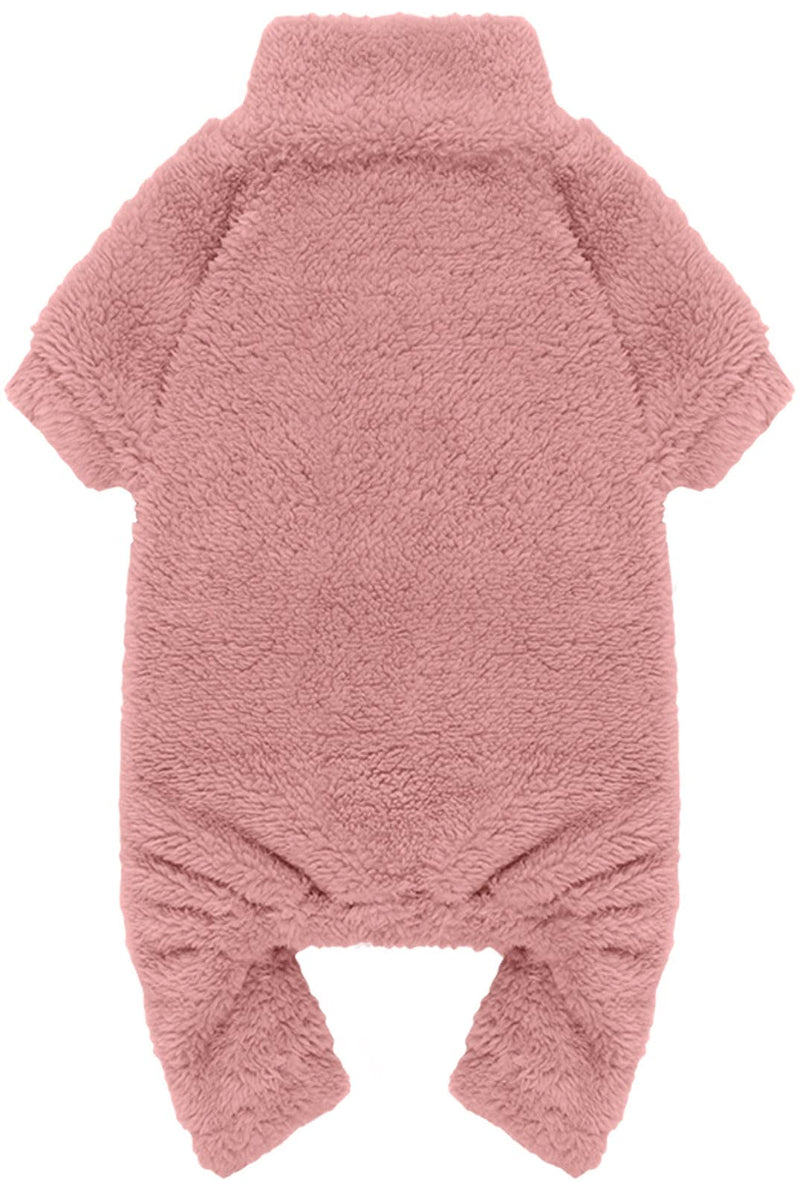Fuzzy Dog Pajamas Turtleneck Dog Clothes Warm Soft Cozy Lightweight Dog Pjs Dog Sweaters for Small Dogs(Pink-S/M) Small/Medium Pink - PawsPlanet Australia
