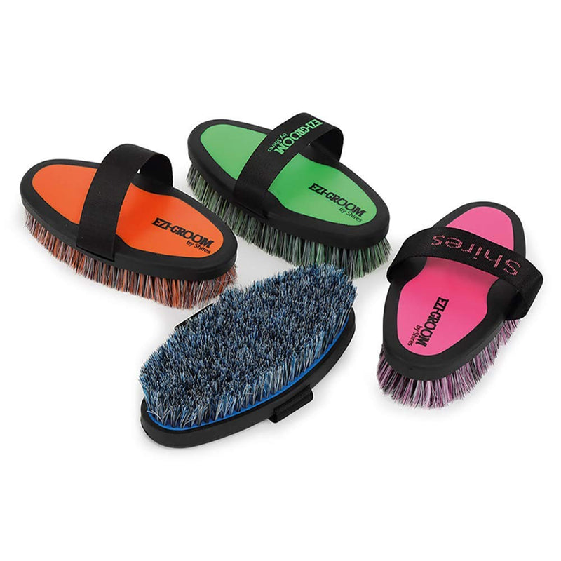Shires Equestrian Ezi-Groom Grip Horse Body Brush (Forest) - PawsPlanet Australia