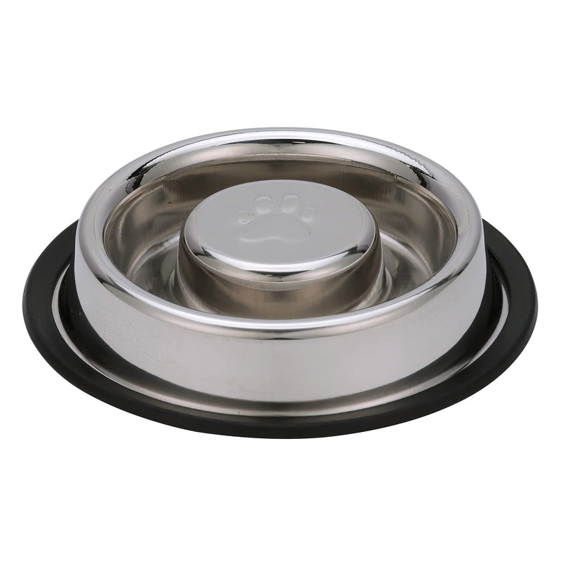 Neater Pet Brands Stainless Steel Slow Feed Bowl - Non-Tip & Non-Skid - Stops Dog Food Gulping, Bloat, Indigestion, and Rapid Eating (3/4 Cup) 3/4 Cup - PawsPlanet Australia