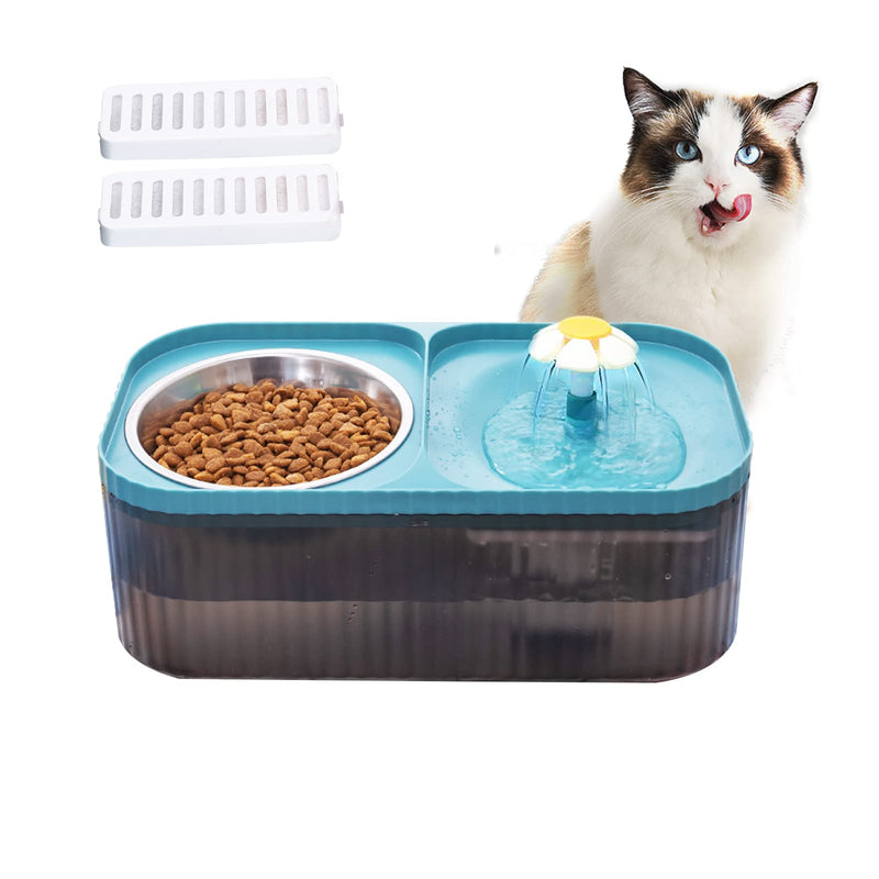 Suertree Cat Fountain Water Bowl Stainless Steel, 101oz/3L Automatic Pet Water Fountain, Dog Water Dispenser Cat Feeding Watering Supplies with 2 Filters for Cats, Dogs, Pets Blue - PawsPlanet Australia