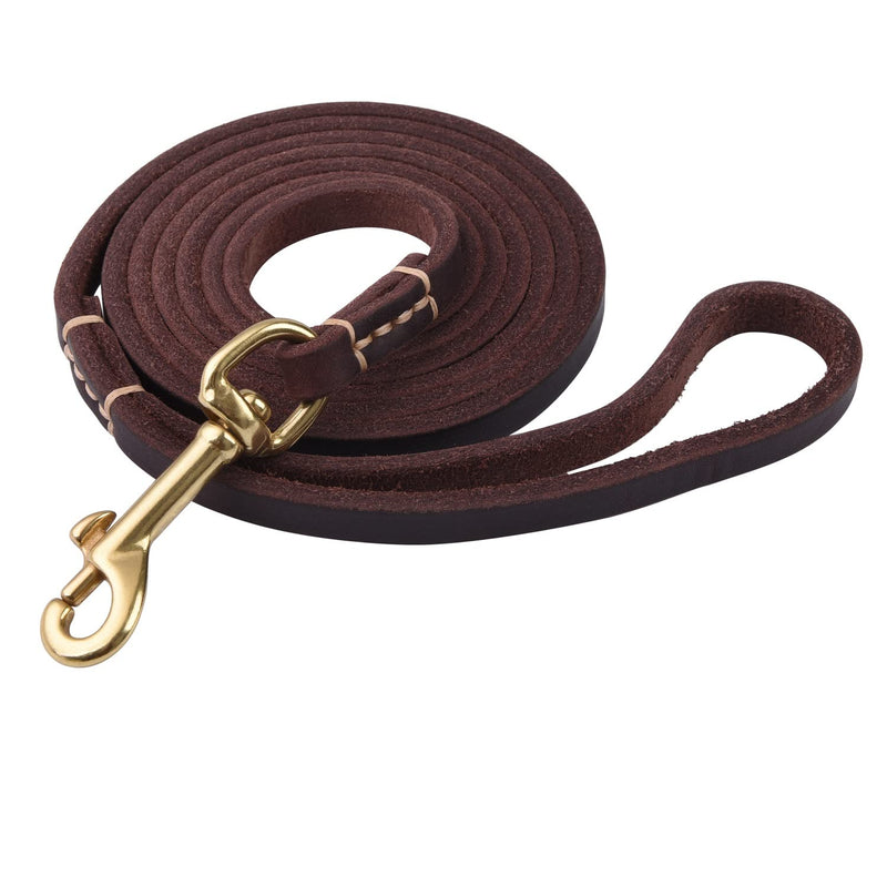 Dog Leash, 4ft 5ft 6ft Geniune Leather Dog Leash for Small Dogs, Dog Training Walking Running Brown - PawsPlanet Australia