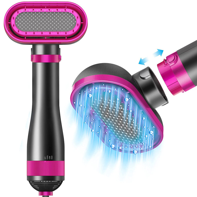 Dog Hair Dryer, 2-in-1 Dog Hair Blower with Brush, 3-Modes Blow Professional Home Grooming Drying for Small Large Cat Pet Puppy Rose - PawsPlanet Australia