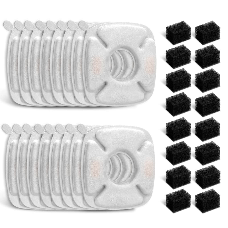 HomeFio 16 Pack Cat Fountain Filter & 16 Pack Replacement Pre-Filter Sponges Compatible with 95oz/2.8L Pet Fountain Cat Water Fountain Filters - PawsPlanet Australia