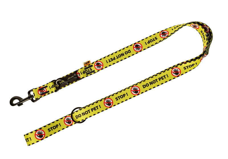 Dingo DO NOT PET Material Leash Adjustable Safe Control Caring for Special Dog Needs Black/Yellow Size L 15364 YELLOW - PawsPlanet Australia
