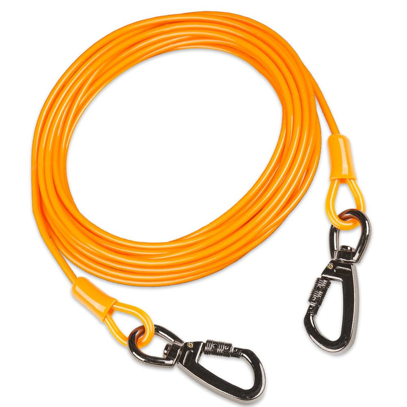 dog tie out cable, 10/20/25/30/50/70/100 feet, suitable for dogs up to 350 pounds, dog cable with swivel buckle, lightweight, non-winding, for outdoor camping, yard dog cable 10ft Orange - PawsPlanet Australia