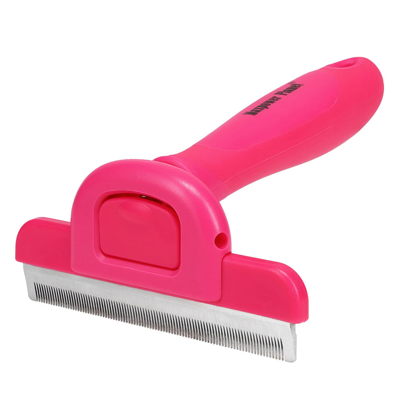 Maxpower Planet Pet Deshedding Brush - Grooming Tool for Dogs and Cats, Reduces Shedding by 95% - Comb for Short and Medium Hair - Pink - PawsPlanet Australia