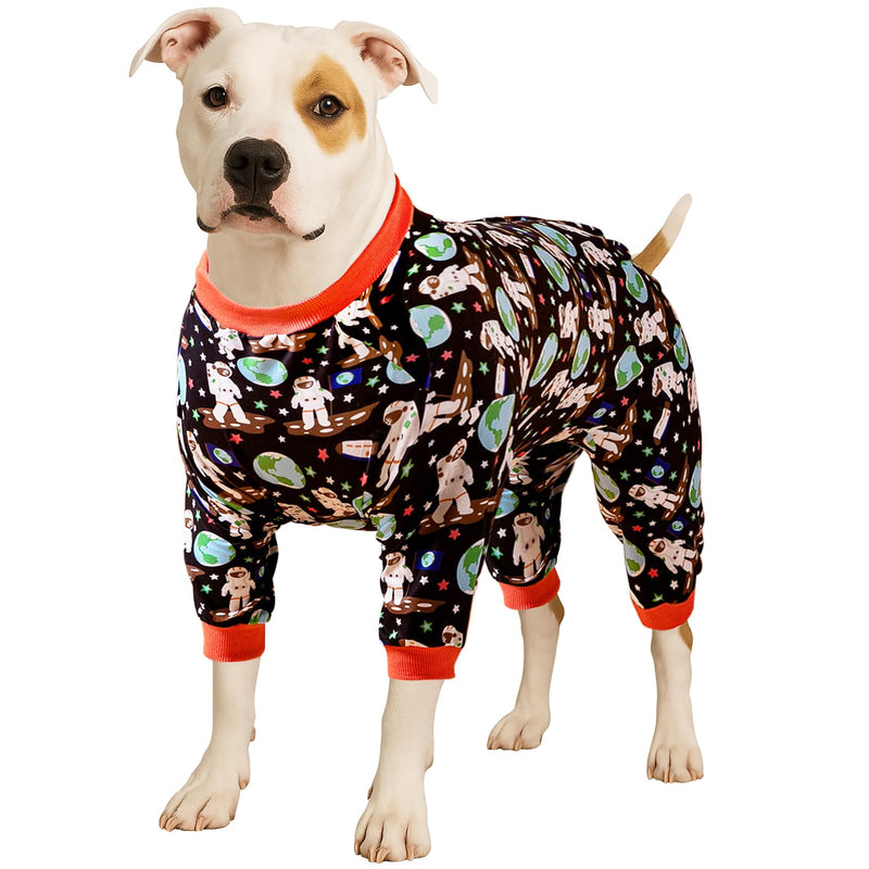 LovinPet Pitbull Onesie, Dogs Onesies, Doberman Sun Shield Shirt, Space Astronauts Black Print, Lightweight Pullover, Large Puppy PJ's, Full Coverage Doberman Pajamas, Large Dog Shirt, XL X-Large - PawsPlanet Australia