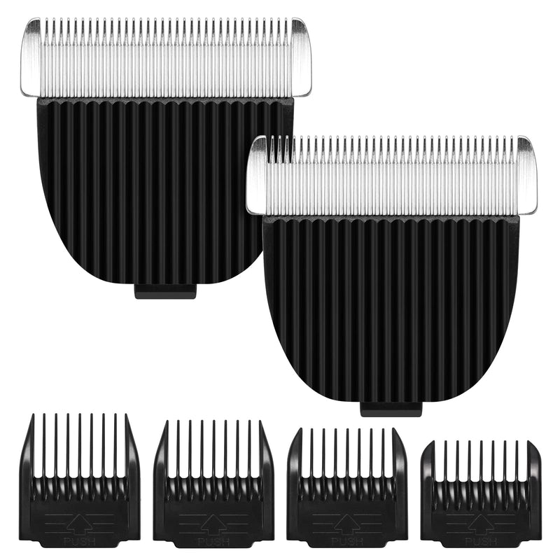 Replacement Blade for Most HOLDOG & oneisall Dog Grooming Clippers, Snap-in Replacement Blades Fit for Most Low Noise Dogs Cats Grooming Clipper, (2 Pack Blade + 4 Pcs Guards)