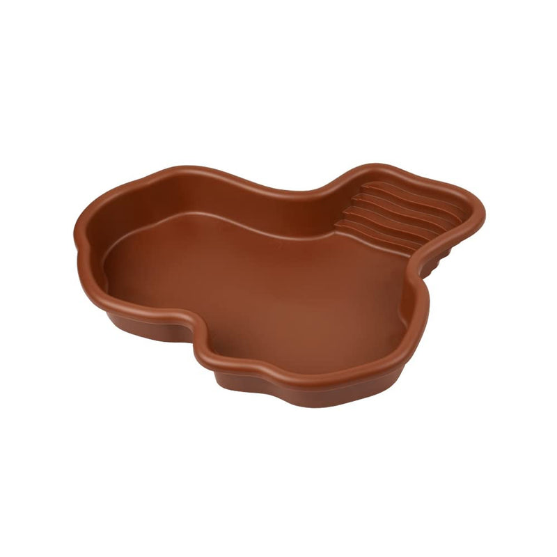Flushbay Extra Large Reptile Bathing Pool Reptile Feeding Dish Water Bowl with Ramp Aquarium Ornament for Gecko, Snake, Turtle, Bearded Dragon, Lizard Bath (Brown) Brown - PawsPlanet Australia