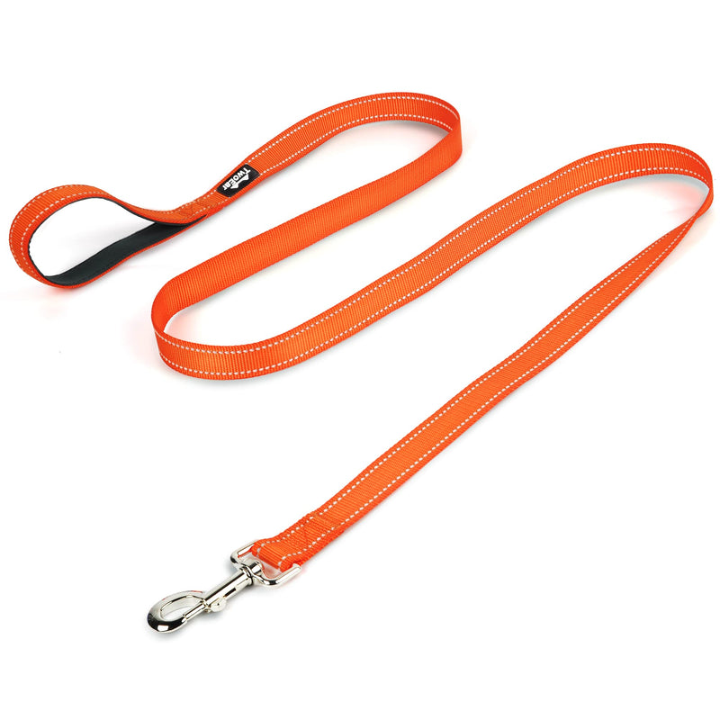 TwoEar Dog Leashes for Large Dogs Heavy Duty, Comfortable Soft Padded Handle, Double-Sided Reflective Nylon Dog Leash for Medium & Large Dogs Walking Orange - PawsPlanet Australia