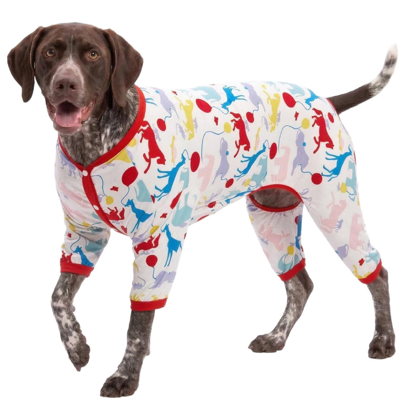 LovinPet Giant Large Dog Pajamas, Big Dog Surgical Recovery Shirt, Lightweight Pullover Dog Pajamas, Stop Shedding for Dogs, Pet PJ's, XL X-Large White - PawsPlanet Australia