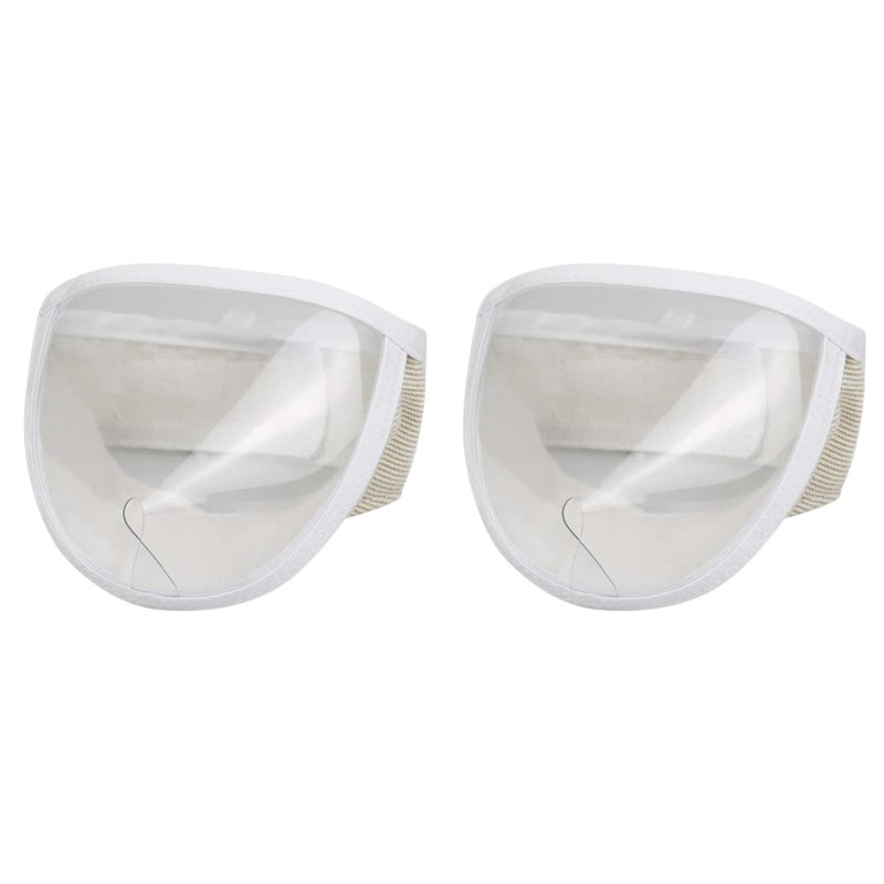 2pcs to Grooming Cover - Licking Biting Accessory Nail Guard Cat Cleaning Trimming Portable Adjustable Breathable Mask Pet Face Bathing Kitten Transparent Head - PawsPlanet Australia