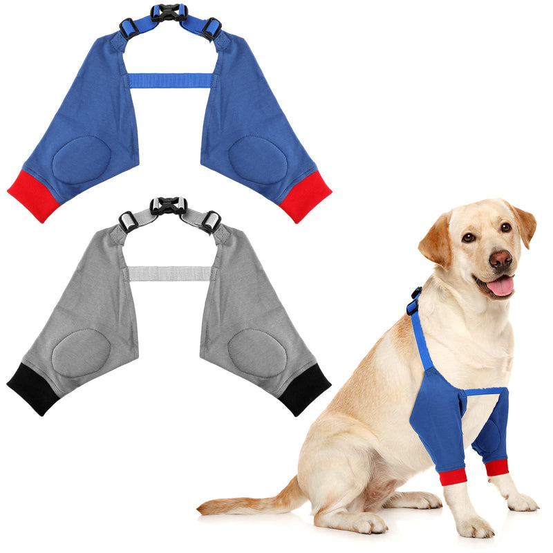 2 Pairs Dog Elbow Protector Dog Front Leg Braces Dog Recovery Sleeve with Elastic Band Soft Padded Adjustable Dog Knee Brace for Small Medium Large Dog, 2 Colors (X-Large) X-Large - PawsPlanet Australia