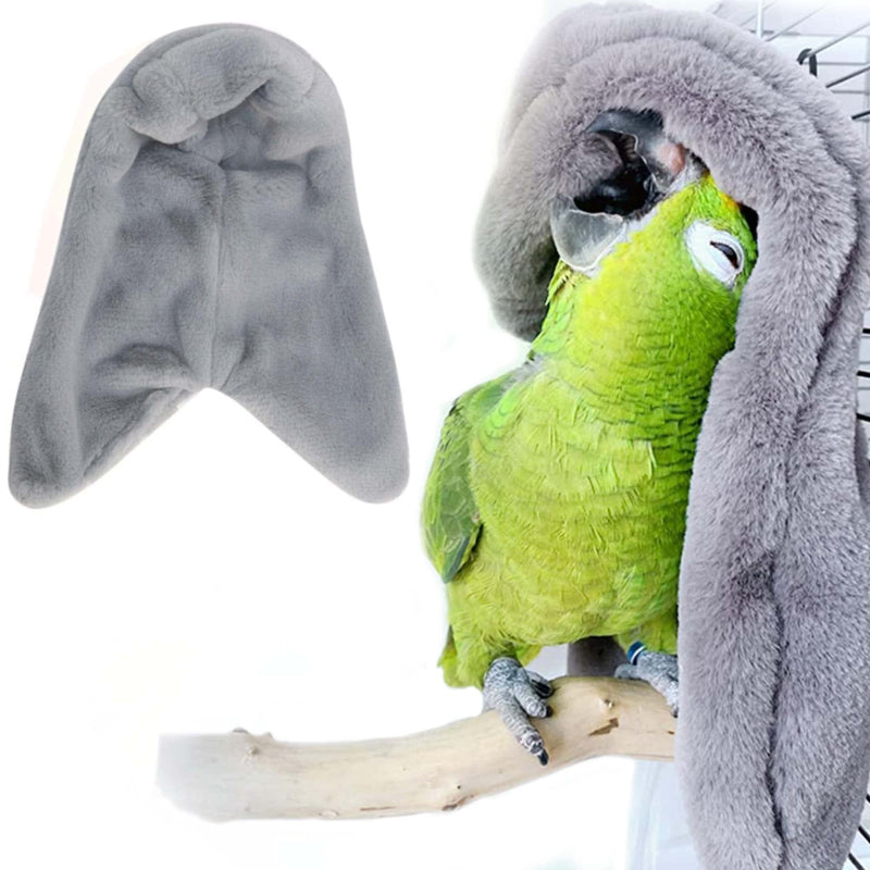SIMENA Bird Blanket for Cage, Corner Fleece Bed for Birds, Cozy Bird Warmer, Parrot House for Cage, Cuddle Nest Hanging Toy for Lovebirds Parakeet (Small) Small Grey - PawsPlanet Australia
