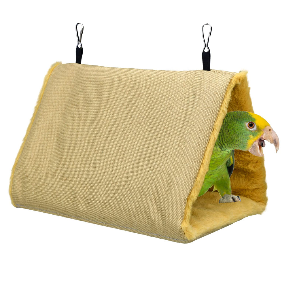 Vehomy Winter Warm Bird Nest Bird Parrot Hammock Swing Fluffy Bird Sleeping Bed Parrot Hideaway Bird Shed Hut House for Cockatiels Parakeet Budgies African Grey Hamster Ferret L