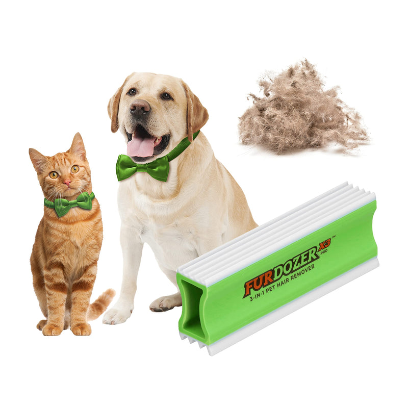 FurDozer X3 PRO Pet Hair Remover & Auto Detailing Tool - Cat & Dog Hair Remover for Carpets, Car Interiors, Couches, Bedding, & Pet Furniture - Reusable Pet Hair Removal Tool for Dog Fur & Lint, 5" X3 PRO - 5" Long - PawsPlanet Australia
