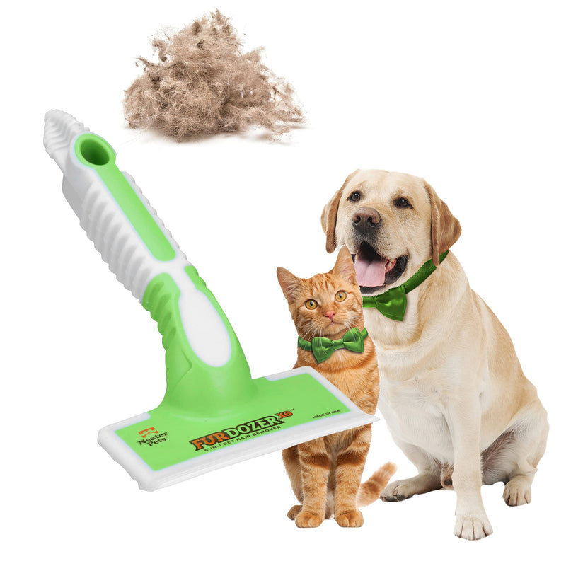 FurDozer X6 Pet Hair Remover & Auto Detailing Tool - Cat & Dog Hair Remover for Carpets, Car Interiors, Couches, Bedding, & Pet Furniture - Reusable Pet Hair Removal Tool for Cat and Dog Fur & Lint Green - PawsPlanet Australia