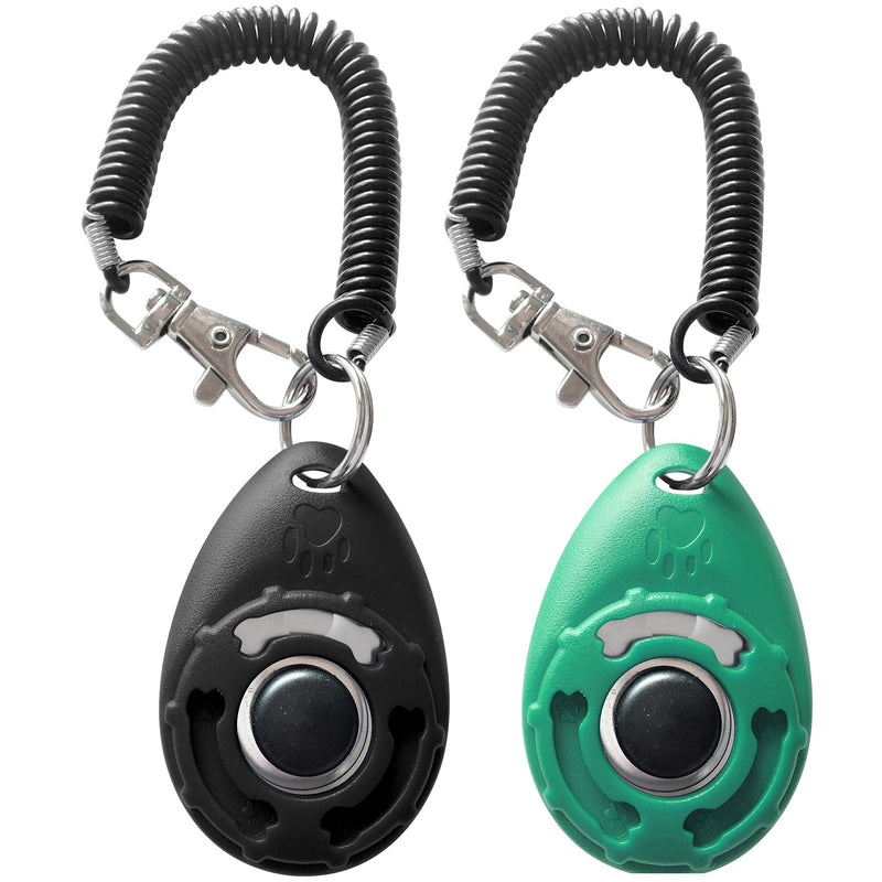 Pet Training Clicker with Wrist Strap - Dog Training Clickers (Black +Bluegreen) - PawsPlanet Australia