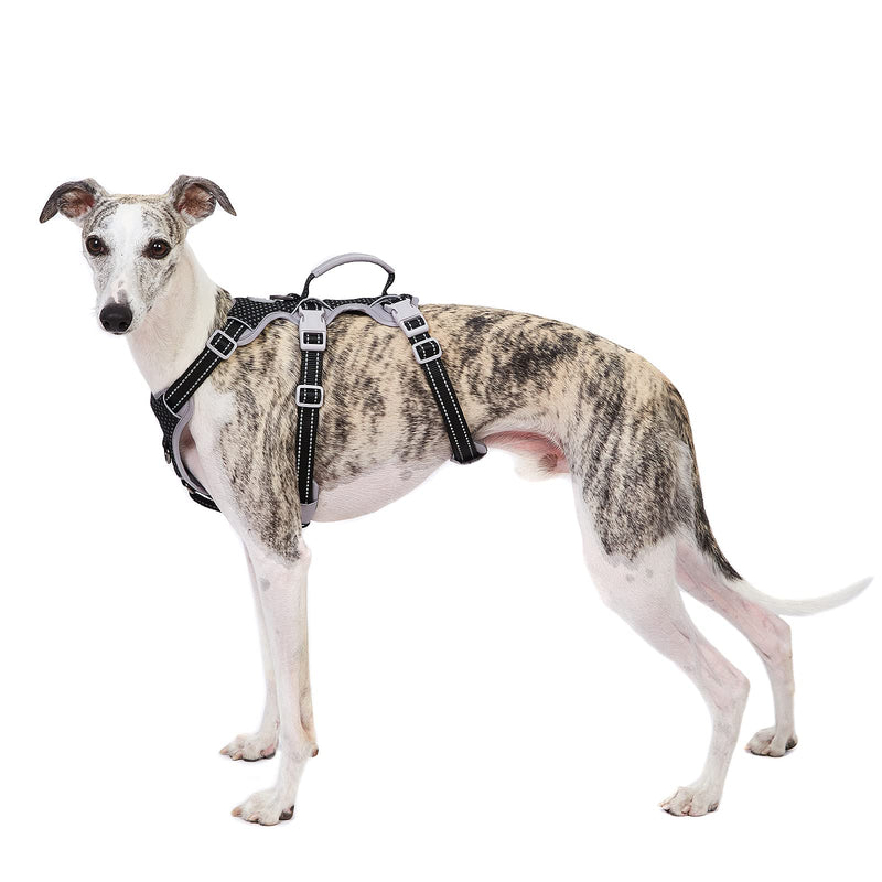 Escape Proof Harness, No Slip Dog Harness Escape Proof,Fully Reflective Harness with Handle, Breathable,Durable, Adjustable Vest for Medium Dogs Walking, Training, and Running Gear (Black,M) Medium(Pack of 1) Black - PawsPlanet Australia