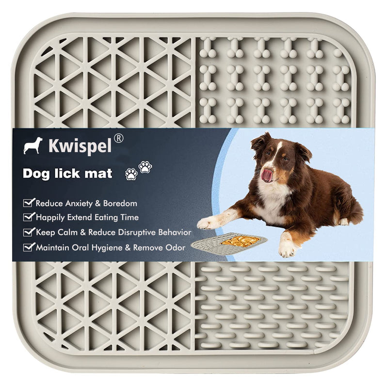 Lick Mat for Dogs, Dog Lick Mat with Suction Cups for Anxiety, Peanut Butter Dog Licking Mat Slow Feeder Dispensing Treater Lick Pad for Dogs Cats Grooming Bathing and Training (Grey) Small Grey - PawsPlanet Australia