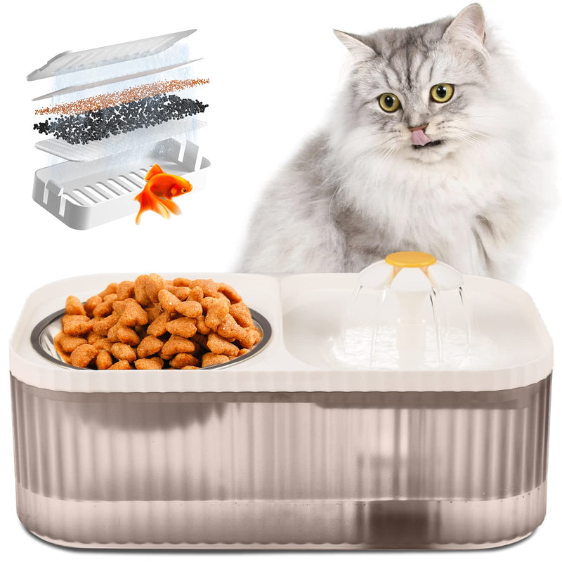 Cat Water Fountain - Super Quiet Automatic Pet Water Dispenser, 100oz/3L with Stainless Steel Cat Bowls and Long Life Span Pump White - PawsPlanet Australia