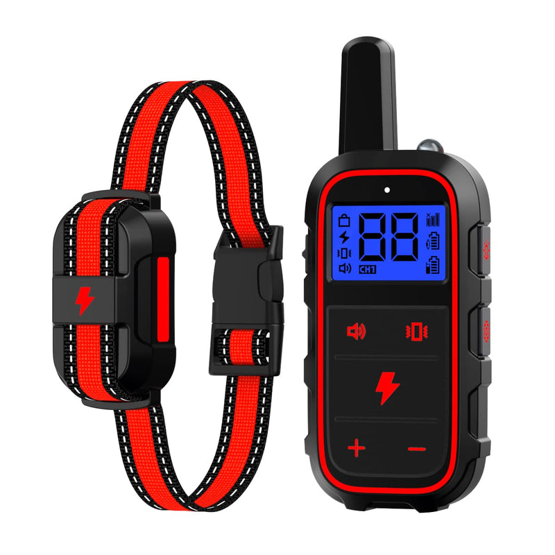 Dog Training Collar Electric Dog Collar with 4 Training Modes and Rechargeable Remote Waterproof Range 3300Ft for Small Medium Large Dogs(Red) Red - PawsPlanet Australia