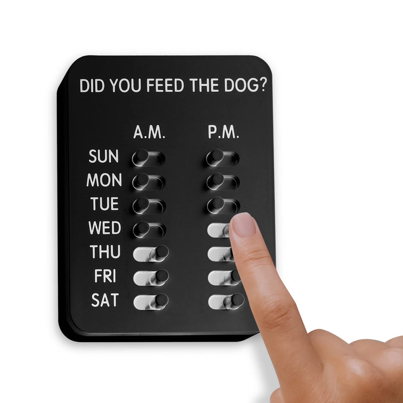 Did You Feed The Dog? (Black) Pet Feeding Reminder, Magnetic, Sliders, Wall-Mount Did You Feed The Dog? - Black - PawsPlanet Australia