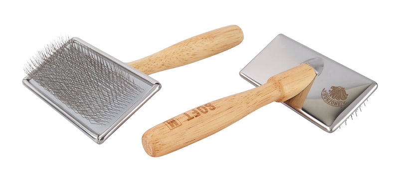Wooden Slicker Brush - Stainless Steel Soft Pins for Pet Grooming (Size M) Soft Pin / M - PawsPlanet Australia