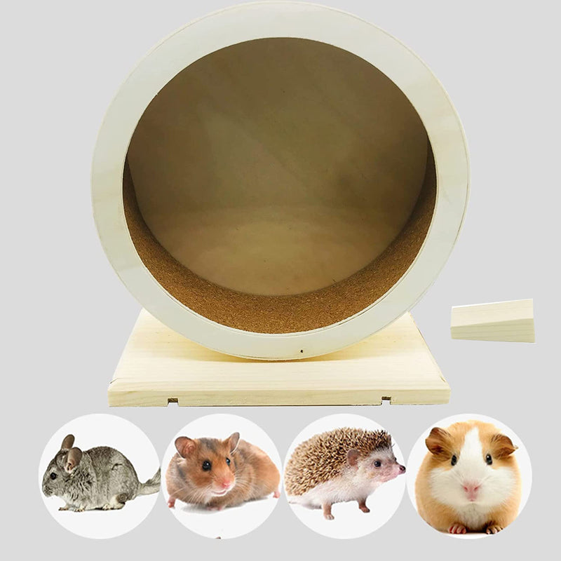 Allazone Hamster Wooden Running Wheel, Wooden Small Pets Exercise Wheel, Running Spinner Wheel Play Toy for Rat Gerbil Mice Chinchillas Hedgehogs Guinea Pigs, S - PawsPlanet Australia