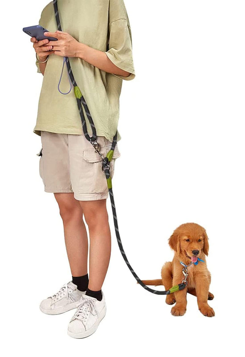 Hands Free Dog Leash 7.5ft Rope Crossbody Dog Leash Reflective for Large Medium Dogs Walking, Jogging and Running one leash - PawsPlanet Australia