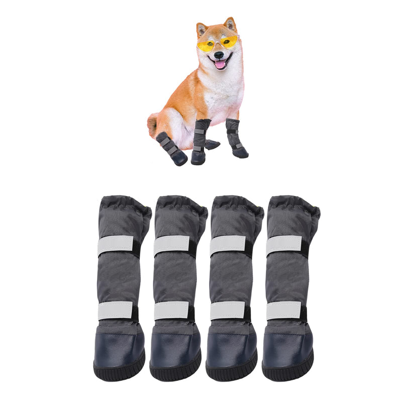 & Dog Rain Boots with Waterproof Material , Dog Winter Boots Keeps Your Pet Warm, Reflective Straps and Anti-Slip Sole, Dog Snow Boots for Snowy Day( 4PCS/Set ) S(Insole width: 2.0'')