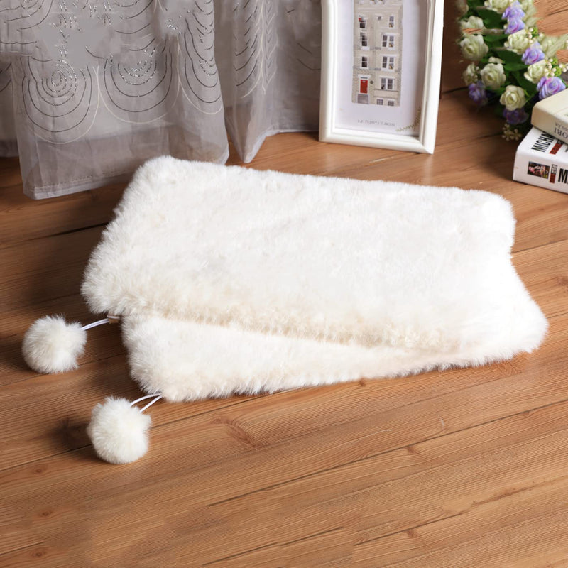 SHENGOCASE 2-Pack 12"x15.7" Rectangular Faux Rabbit Fur Cat Tree Tower Replacement Cushion Pad for Window Perch, Dog Carrier Bed House Cage 11.8“ x 15.7" Cream - PawsPlanet Australia