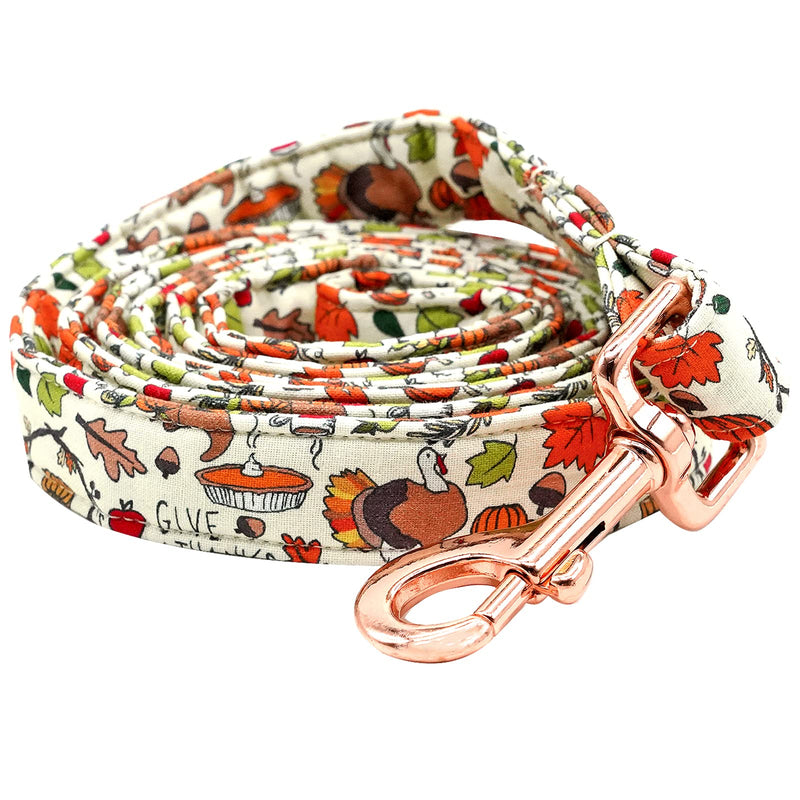 Elegant little tail Dog Leash, Thanksgiving Heavy Duty Durable Strong Dog Leash with Comfortable Handle Multipurpose Leashes for Small Medium Large Dogs Medium (Pack of 1) Pumpkin with Turkey - PawsPlanet Australia