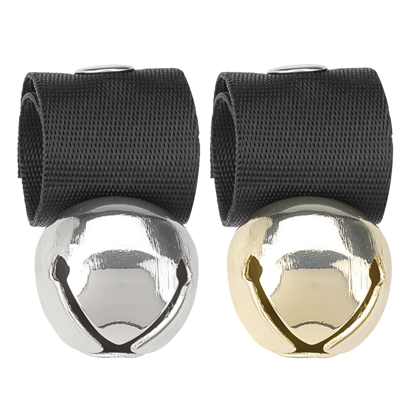 SCENEREAL Dog Collar Bell for Training, Hiking, Walking, Hunting, Pet Tracker, 2 Pack 1.0" Extra Loud Pet Bell for Save Wildlife and Birds (Bear Bell, Cow Bell) Gold | Silver for Small Medium Dogs S/M(1.0 inches) Gold/Silver - PawsPlanet Australia