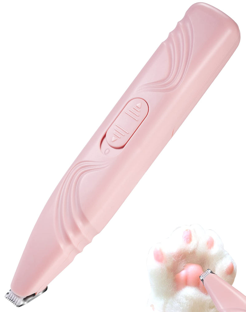 LEYOUFU Dog Paw Trimmer for Grooming, Cordless Electric Small Pet Grooming Clippers Hair Trimmer for Dogs Cats, Low Noise for Trimming Pet's Hair Around Paws, Eyes, Ears, Face, Rump (Pink) Pink - PawsPlanet Australia