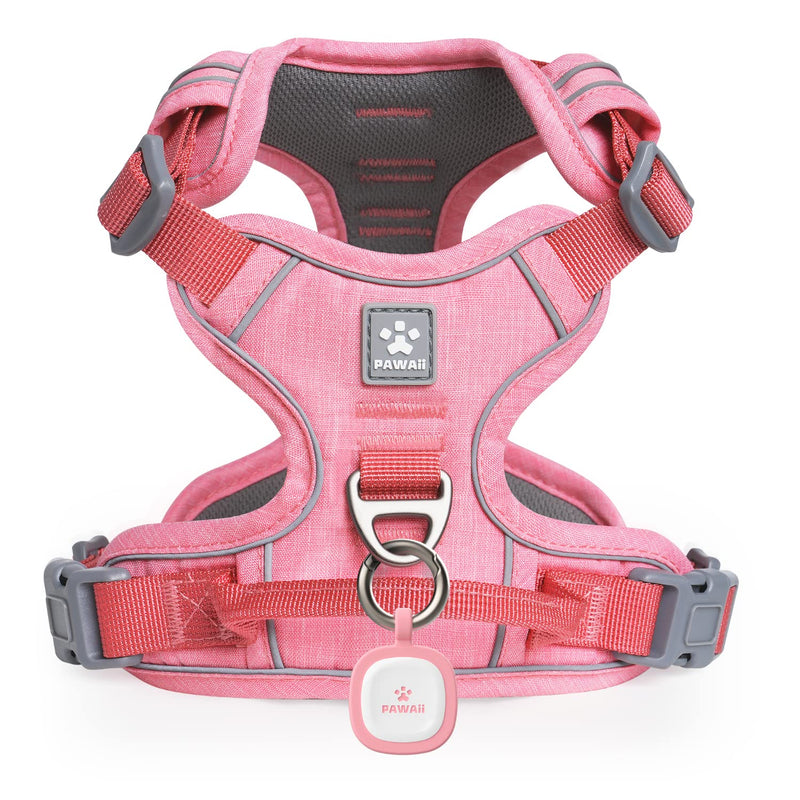 Pawaii Mimi Pink Small Dog Harness, No Choke, Adjustable Soft Padded Pet Vest with Easy Control Handle & Digital ID Tag XS (Chest: 12"-17" ) - PawsPlanet Australia