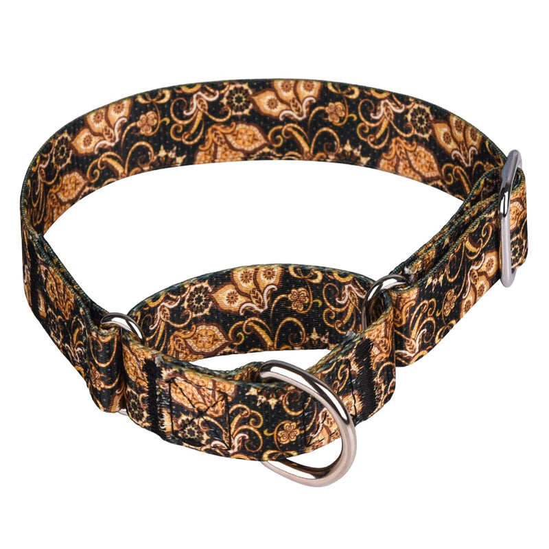 Heavy Duty Nylon Dog Collar, Adjustable Martingale Dog Collar for Walking Training Boy and Girl Dogs Medium Large Dogs (XL:53-62CM, Gold) XL:53-62CM - PawsPlanet Australia