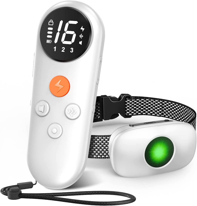 Extra Small Size Dog Training Collar with Remote for Small Dogs 5-15lbs and Puppies with Shock - Waterproof & 1000 Ft Range White - PawsPlanet Australia