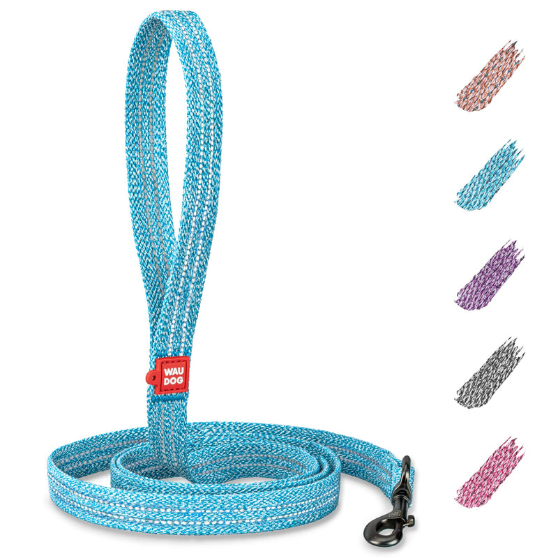 Recycled Cotton Eco-Friendly Collar & Leash for Small, Medium & Large Dogs - Reflective, Strong & Adjustable for All Breeds blue 150 cm Länge, 15 mm Breite - PawsPlanet Australia