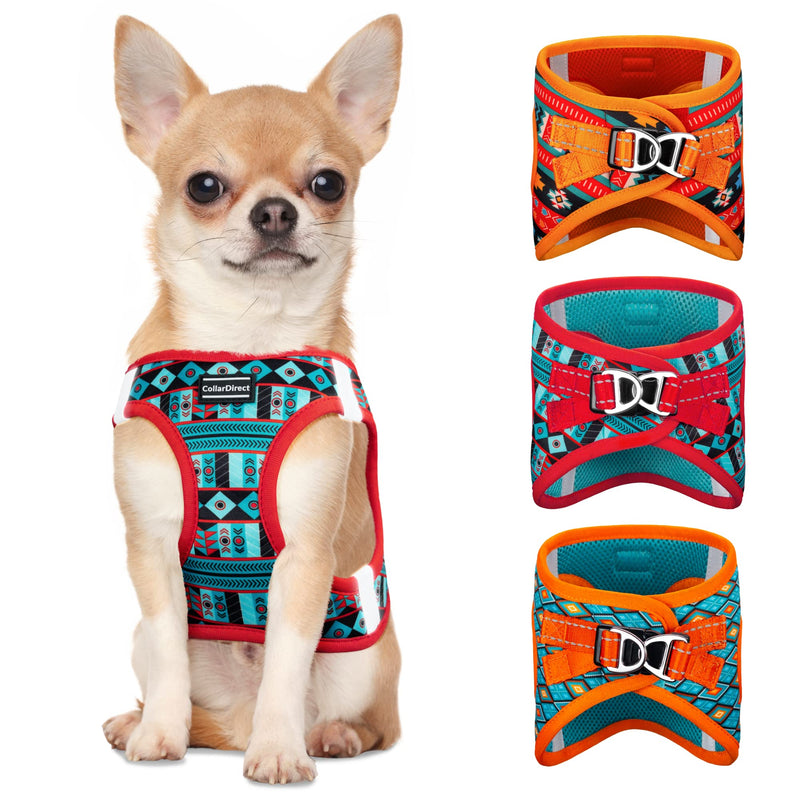 CollarDirect Step-in Reflective Dog Harness - Any Weather Air Mesh for Small and Medium Dogs Easy to Put On and Off 3 Patterns (Size M, Pattern 1) Tribal - PawsPlanet Australia