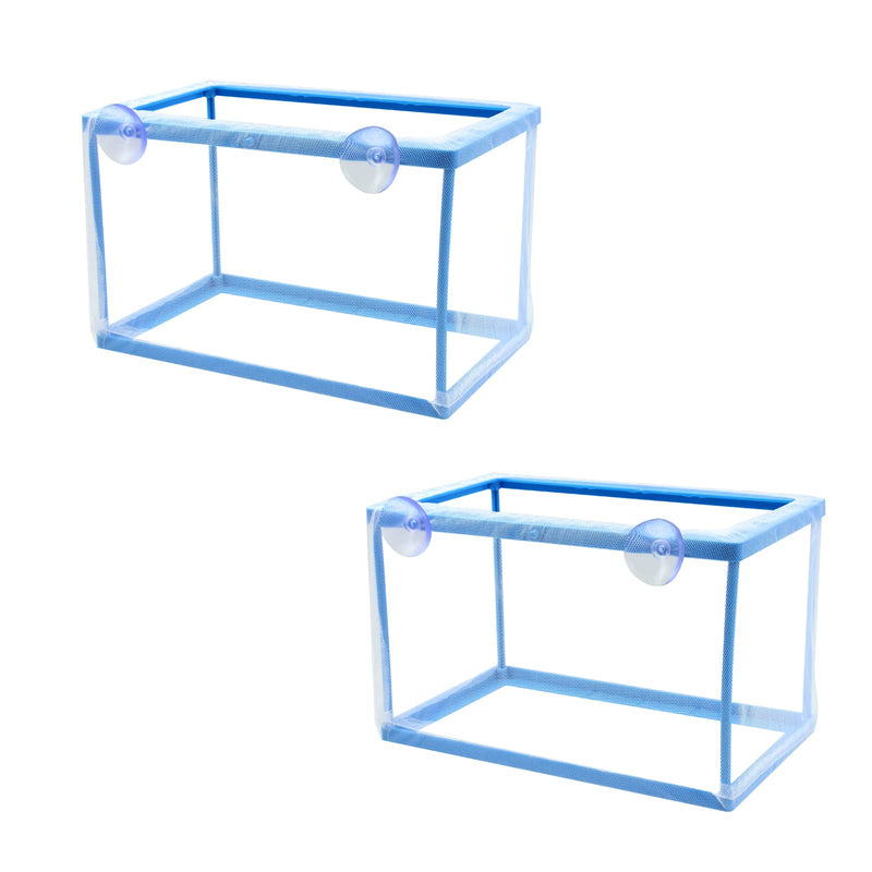 AQUANEAT Fish Tank Breeder 2 pcs Large Mesh Net Fry Saver Aquarium Spawn Hatchery Isolation with Suction Cups - PawsPlanet Australia