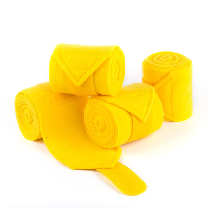 Horse Polo Wraps 2.5m Soft Fleece Polo Wraps Equestrian Leg Bandage Wrap Set of 4 Packs (Yellow - 2.5m) Yellow - 2.5m - PawsPlanet Australia
