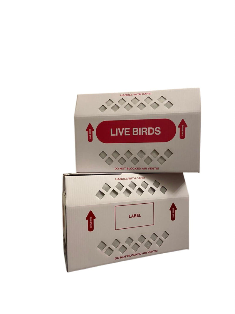 Live Bird Shipping Box Less Expensive Size 18" x 8" x 12" Tall - Compact, White, Latch - Perfect for Parrot, Pigeons, Canaries & More 2 ct - PawsPlanet Australia