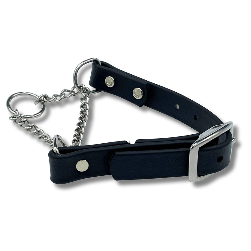 Martingale Collar for Dogs, Biothane, Stainless Steel Hardware, No Pull, Made in The USA, Professional Grade. Small, Black - PawsPlanet Australia