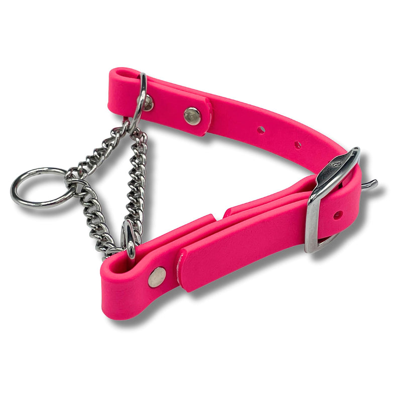 Martingale Collar for Dogs, Biothane, Stainless Steel Hardware, No Pull, Made in The USA, Professional Grade, Medium, Pink - PawsPlanet Australia